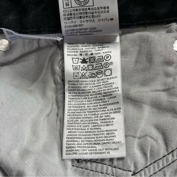 Levi’s 569 Distressed Black Denim Jean Shorts Big & Tall Men’s Sz 44 - Picture 10 of 13